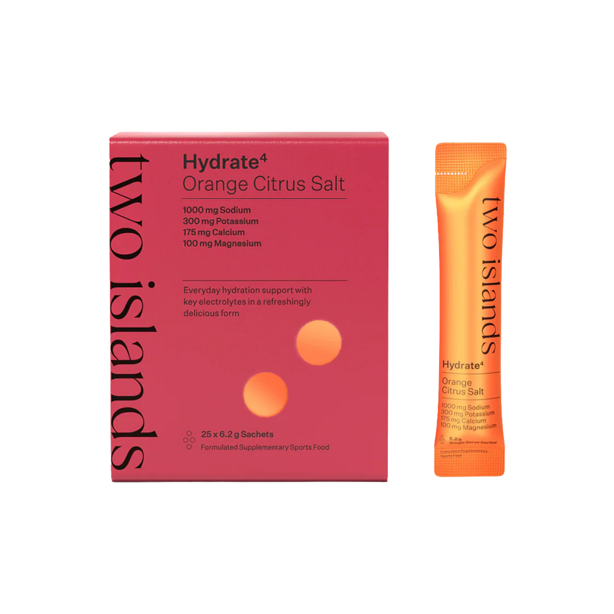 Two Islands Hydrate⁴ Electrolytes Orange Citrus Salt