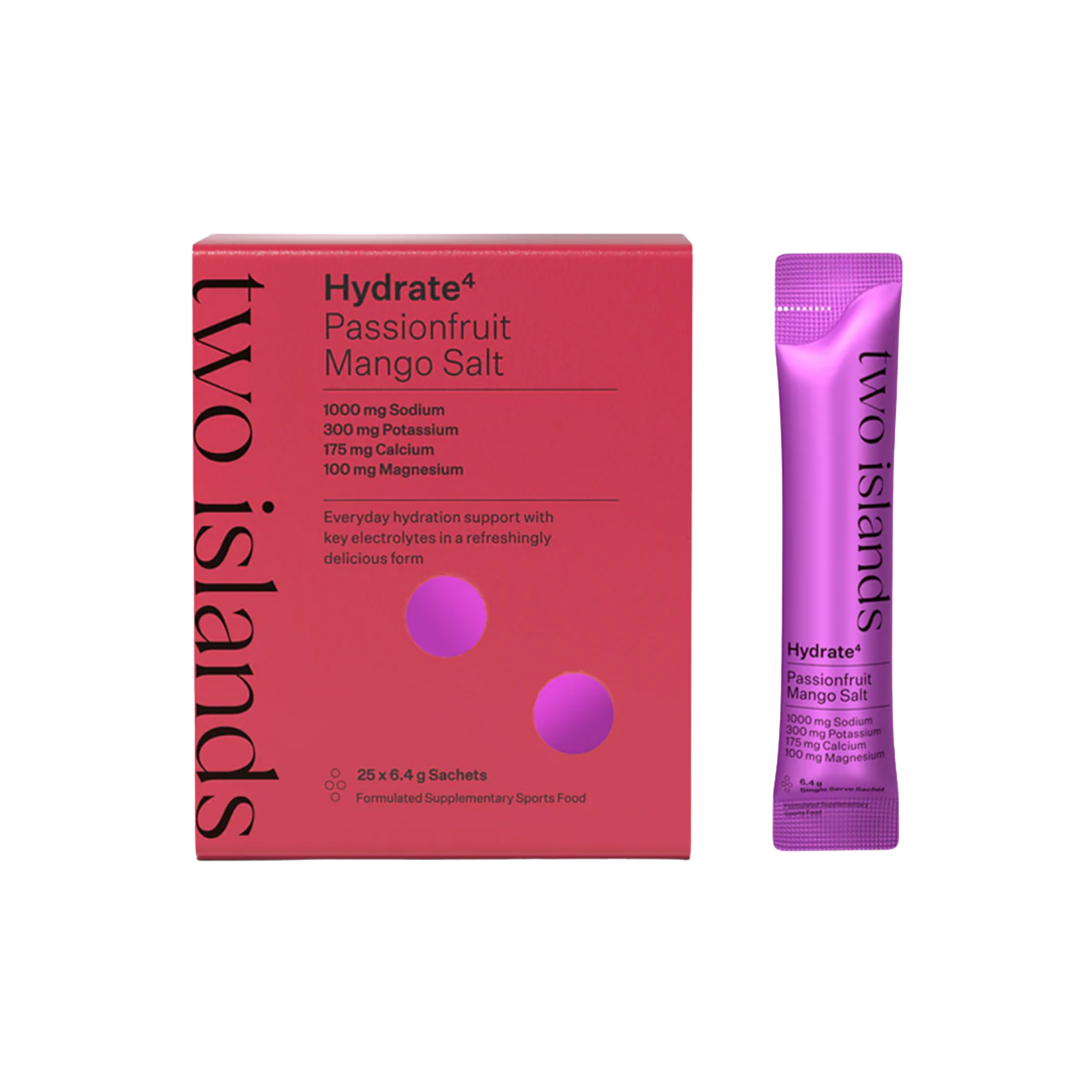 Two Islands Hydrate⁴ Electrolytes Passionfruit Mango Salt