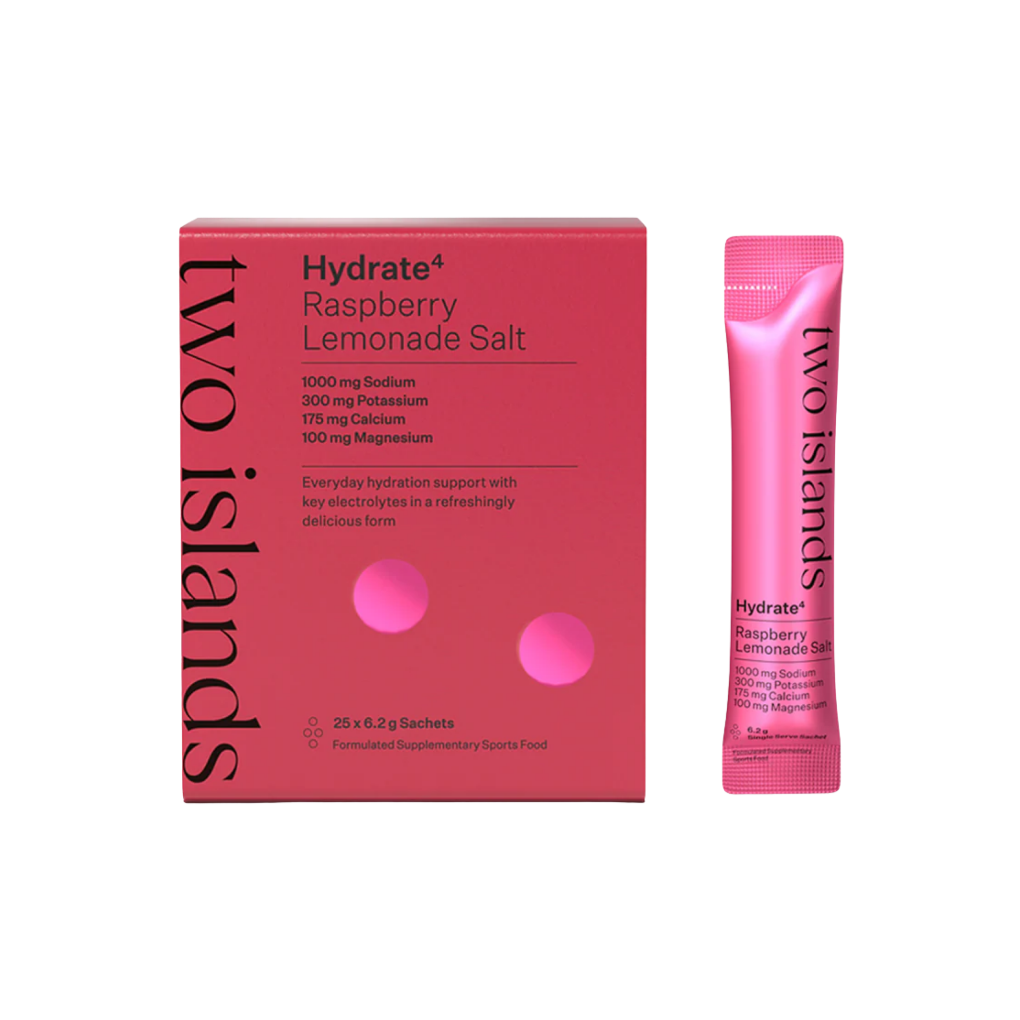 Two Islands Hydrate⁴ Electrolytes Raspberry Lemonade Salt